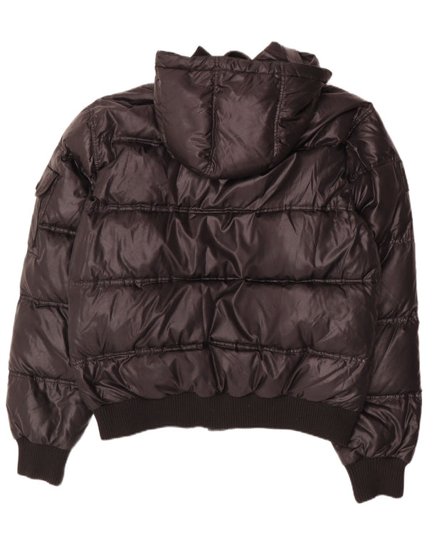 BOMBOOGIE Ανδρικό μπουφάν με κουκούλα UK 44 2XL μαύρο πολυεστέρα