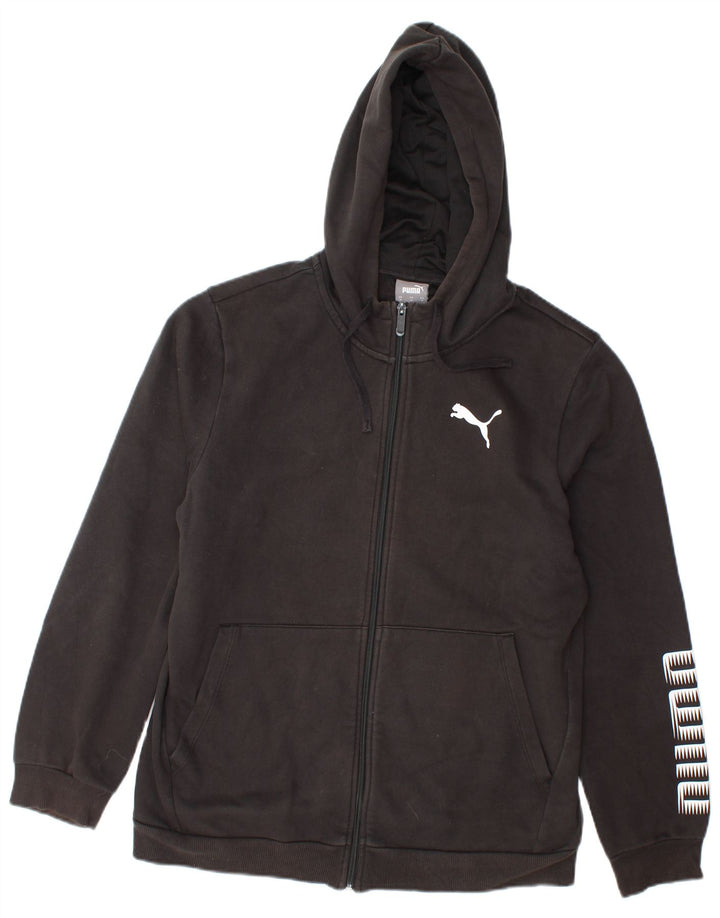 Ανδρικό πουλόβερ με κουκούλα με φερμουάρ Puma, μεσαίο μαύρο βαμβακερό