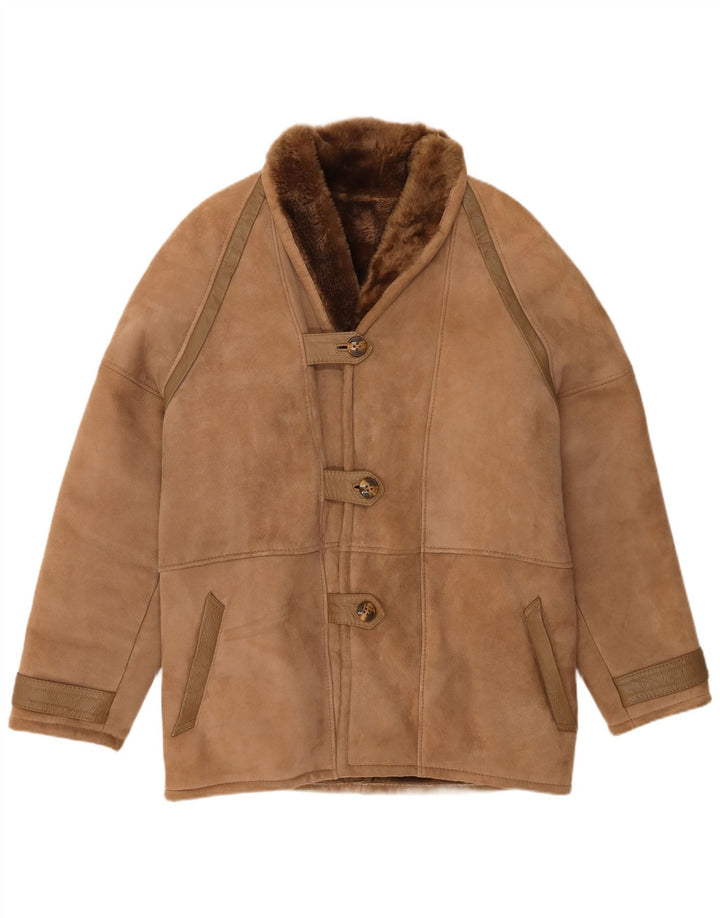 Vintage Γυναικείο Παλτό Shearling IT 48 XL Καφέ Shearling