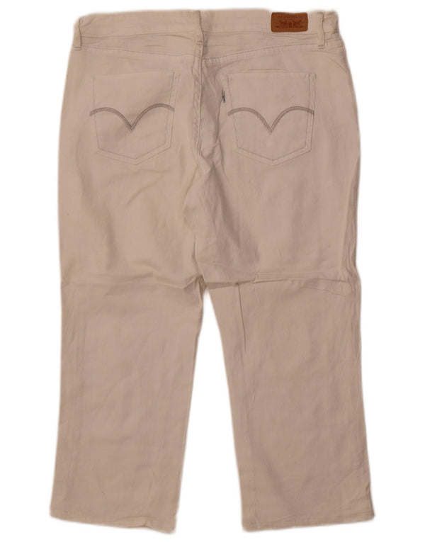 Γυναικείο Levi's Capri Jeans US 12 Large W32 L22 Λευκό βαμβακερό