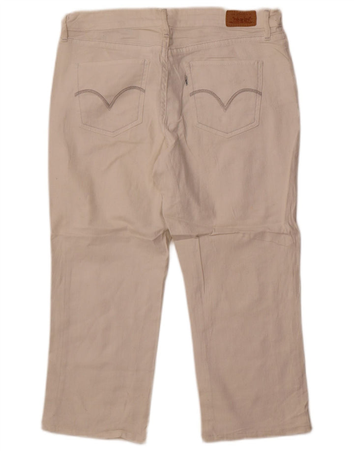 Γυναικείο Levi's Capri Jeans US 12 Large W32 L22 Λευκό βαμβακερό