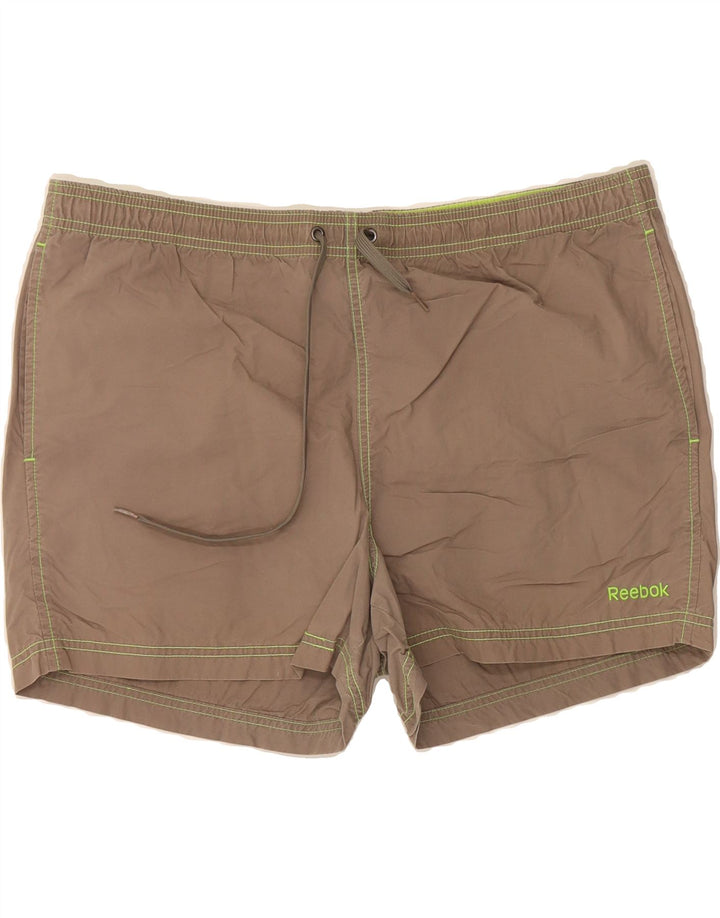 REEBOK Mens Swimming Shorts Medium Brown Polyester Vintage Reebok and Second-Hand Reebok from Messina Hembry 