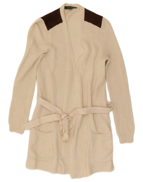Ralph Lauren Γυναικείο πουλόβερ μακράς ζακέτας UK 6 XS Off White Colourblock