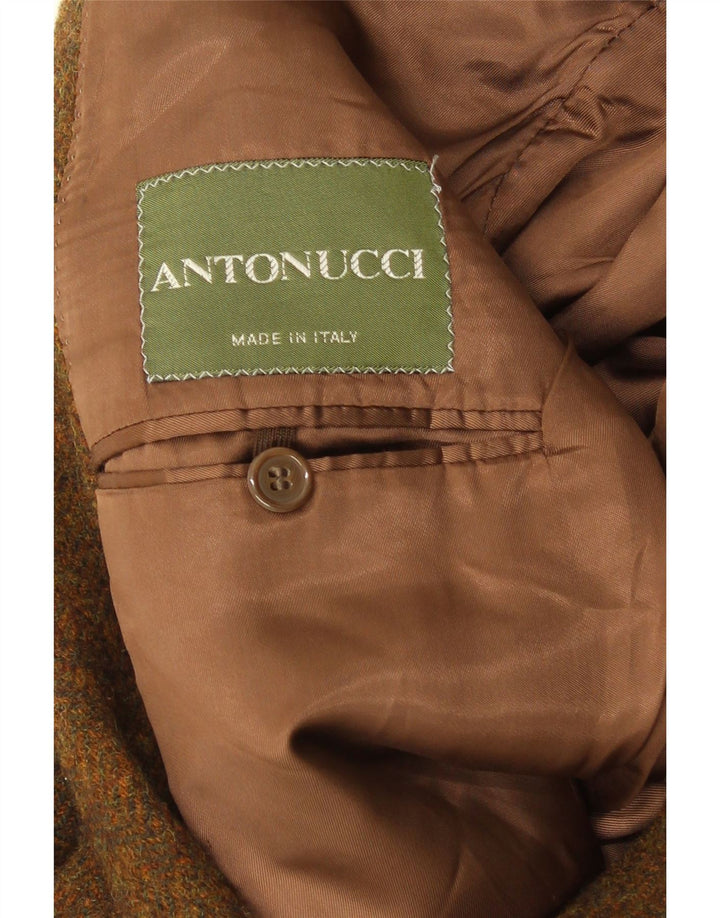 Vintage Ανδρικό σακάκι με 2 κουμπιά σακάκι IT 48, παρθένο μαλλί με κουμπιά σε μεσαίο καφέ