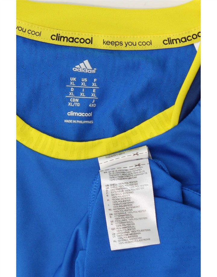 Ανδρικό T-Shirt Adidas Climacool Top XL Blue Colourblock Polyester