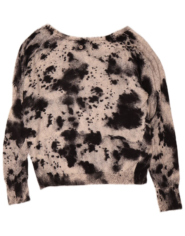 Diesel γυναικείο πουλόβερ με λαιμόκαυστο UK 10 Small Black Tie Dye Cotton