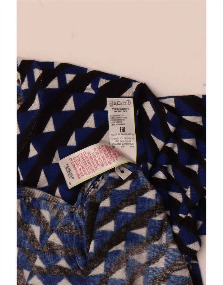 Marks & Spencer Γυναικεία ζακέτα Crop UK 14 Medium Blue Geometric