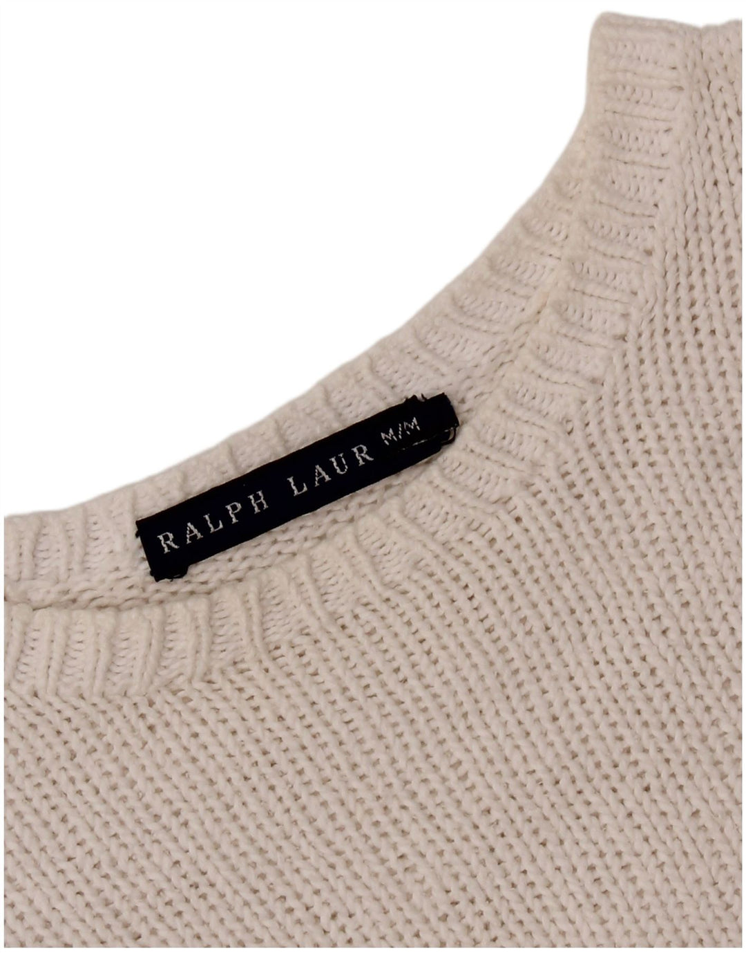 RALPH LAUREN Γυναικείο Crop Boat Neck Jumper πουλόβερ UK 12 Medium White