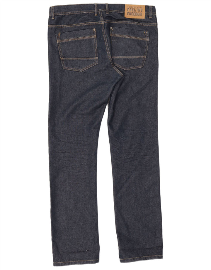 Route 66 Mens Straight Jeans W36 L30 Navy Blue Cotton