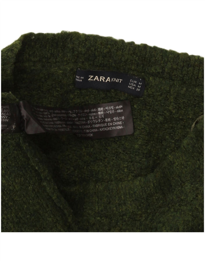 Zara γυναικείο πουλόβερ με λαιμόκοψη μεγάλου μεγέθους, UK 14, μεσαίου μεγέθους πράσινου