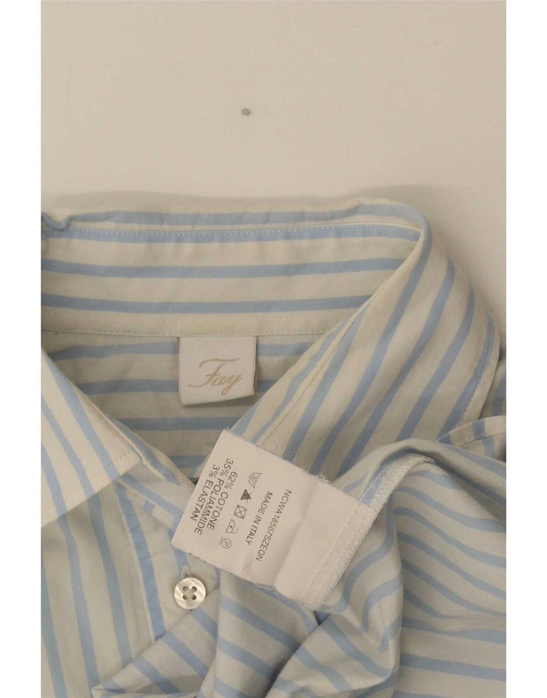 Fay γυναικείο πουκάμισο UK 10 Small Blue Pinstripe βαμβακερό