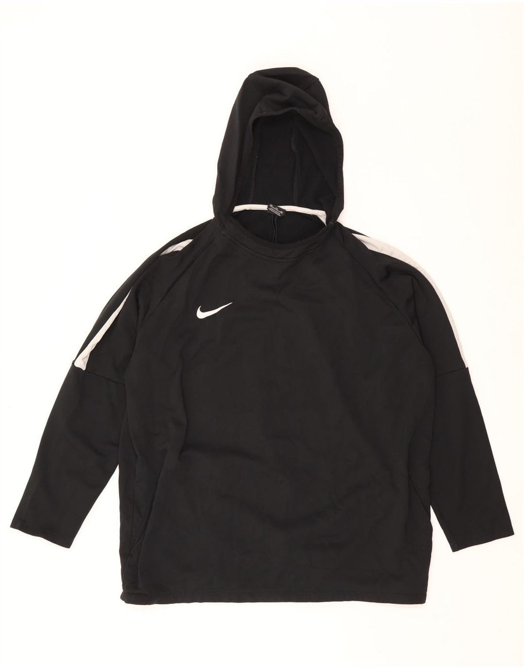 Nike Mens Dri Fit Hoodie Jumper 2XL Black Colourblock Polyester