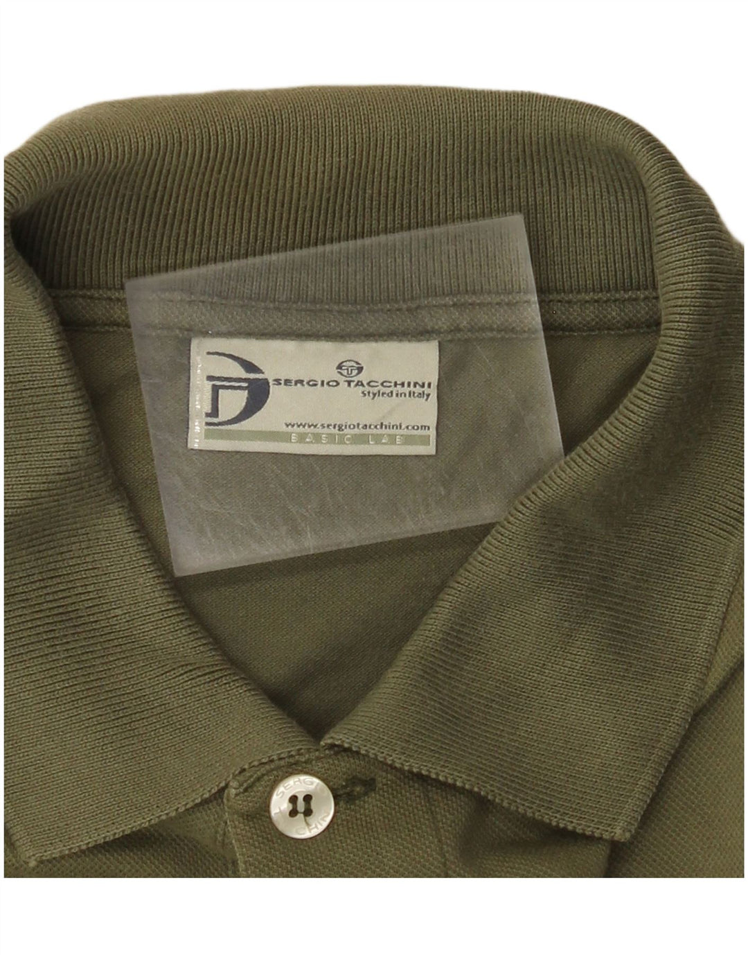 SERGIO TACCHINI Ανδρικό πουκάμισο πόλο με μικρό χακί χρώμα