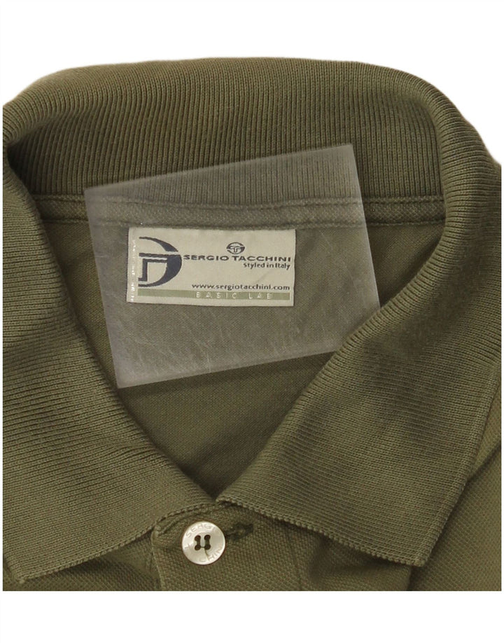 SERGIO TACCHINI Ανδρικό πουκάμισο πόλο με μικρό χακί χρώμα