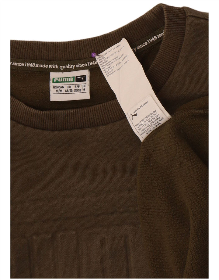 Ανδρικό γραφικό φούτερ Puma Jumper Medium Khaki Βαμβακερό