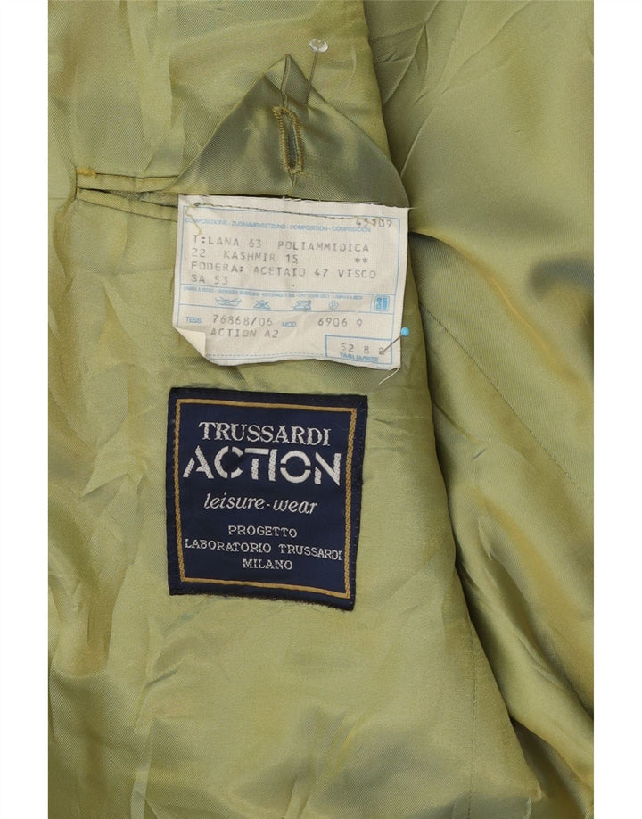 Trussardi Ανδρικό σακάκι σακάκι 2 κουμπιών IT 52 XL πράσινο μαλλί