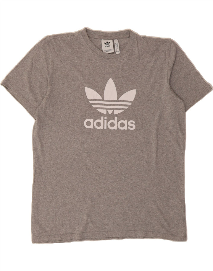 ADIDAS Mens Graphic T-Shirt Top Medium Grey Cotton Vintage Adidas and Second-Hand Adidas from Messina Hembry 