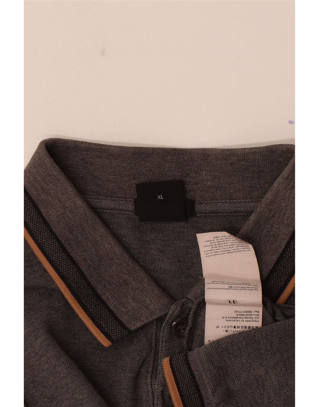 Ανδρικό πουκάμισο πόλο με κανονική εφαρμογή Hugo Boss XL γκρι βαμβακερό