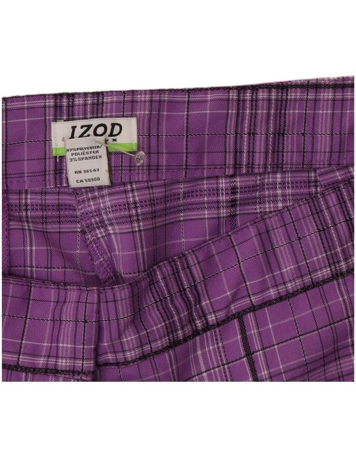 Izod γυναικείο σορτς βερμούδα US 16 2XL W34 Purple Check Polyester