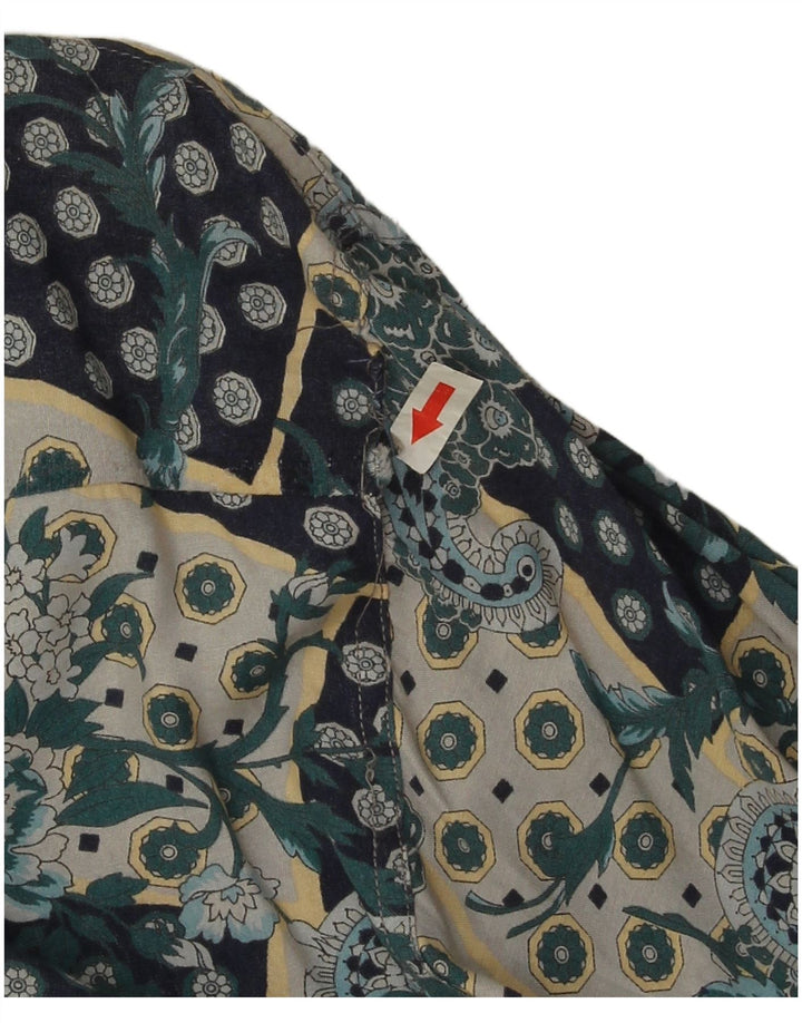 Vintage ανδρικό πουκάμισο μεσαίο μπλε Paisley Viscose