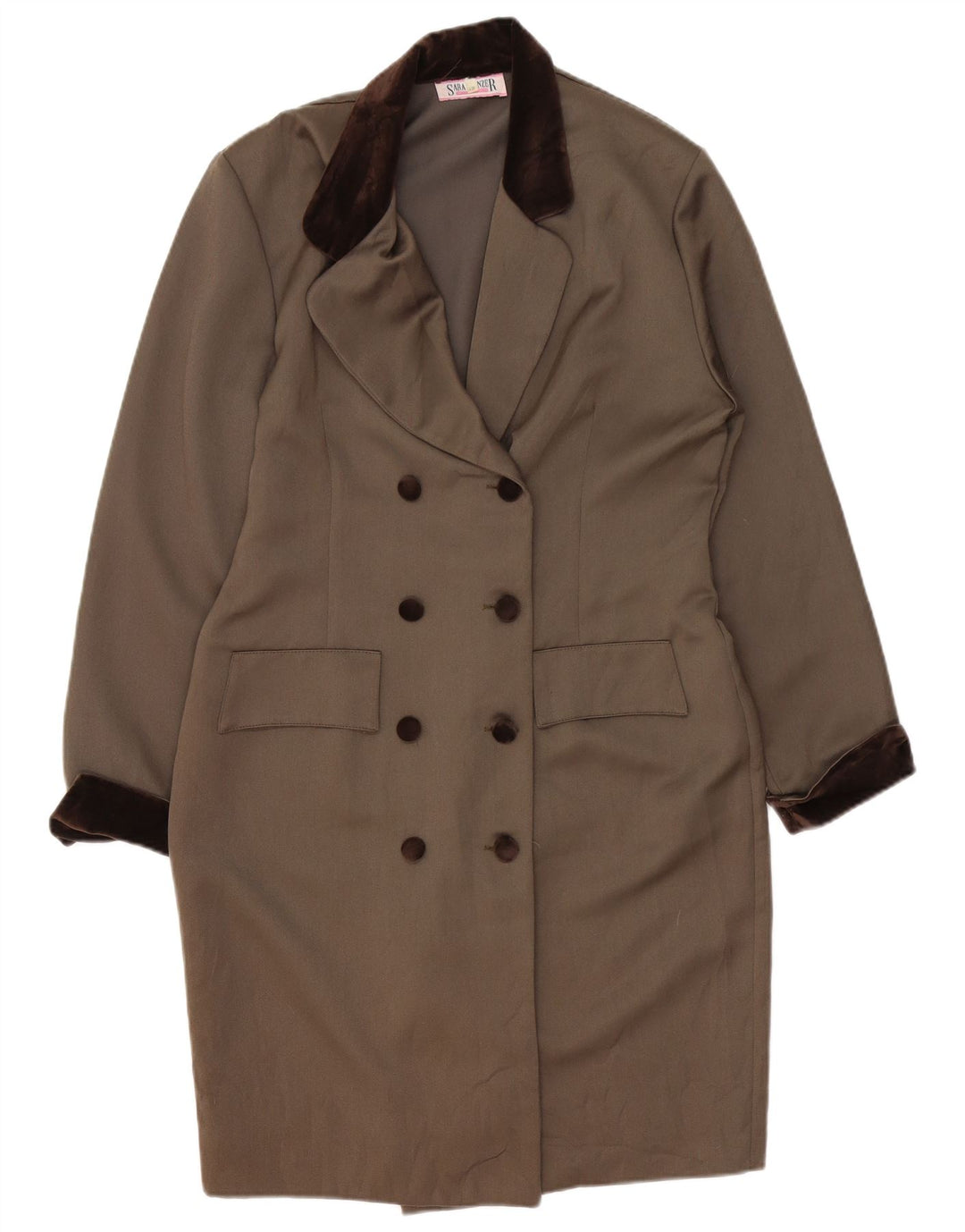 Sara Glenzer Γυναικείο παλτό με διπλό στήθος IT 48 XL Καφέ Colourblock