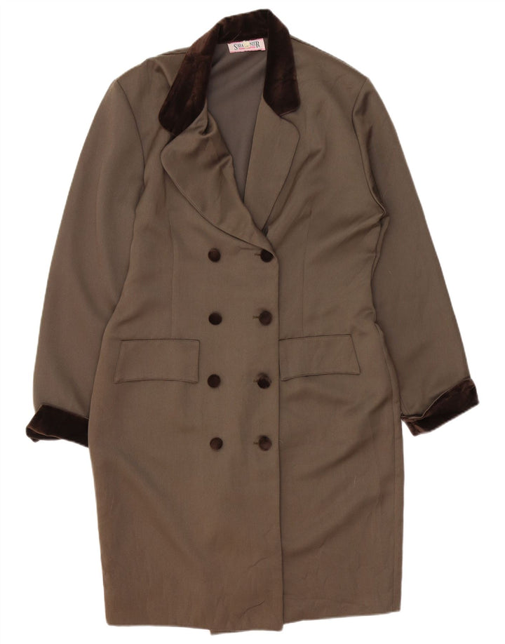Sara Glenzer Γυναικείο παλτό με διπλό στήθος IT 48 XL Καφέ Colourblock