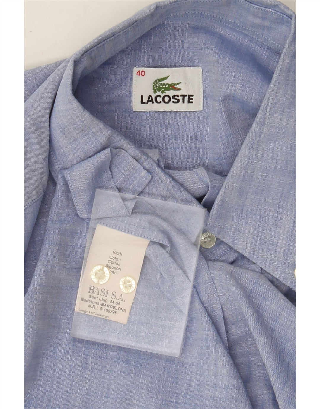 Ανδρικό κοντομάνικο πουκάμισο LACOSTE Μέγεθος 40 Μεσαίο Μπλε Βαμβακερό