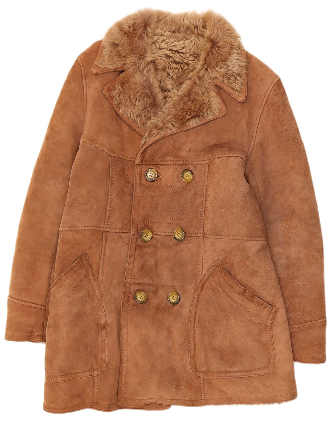 Vintage Γυναικείο Παλτό Shearling IT 48 XL Μπεζ
