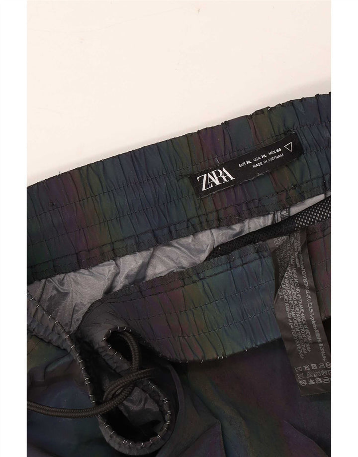 Zara Mens Joggers Cargo Παντελόνι XL W34 L26 Πολύχρωμος ριγέ πολυεστέρας