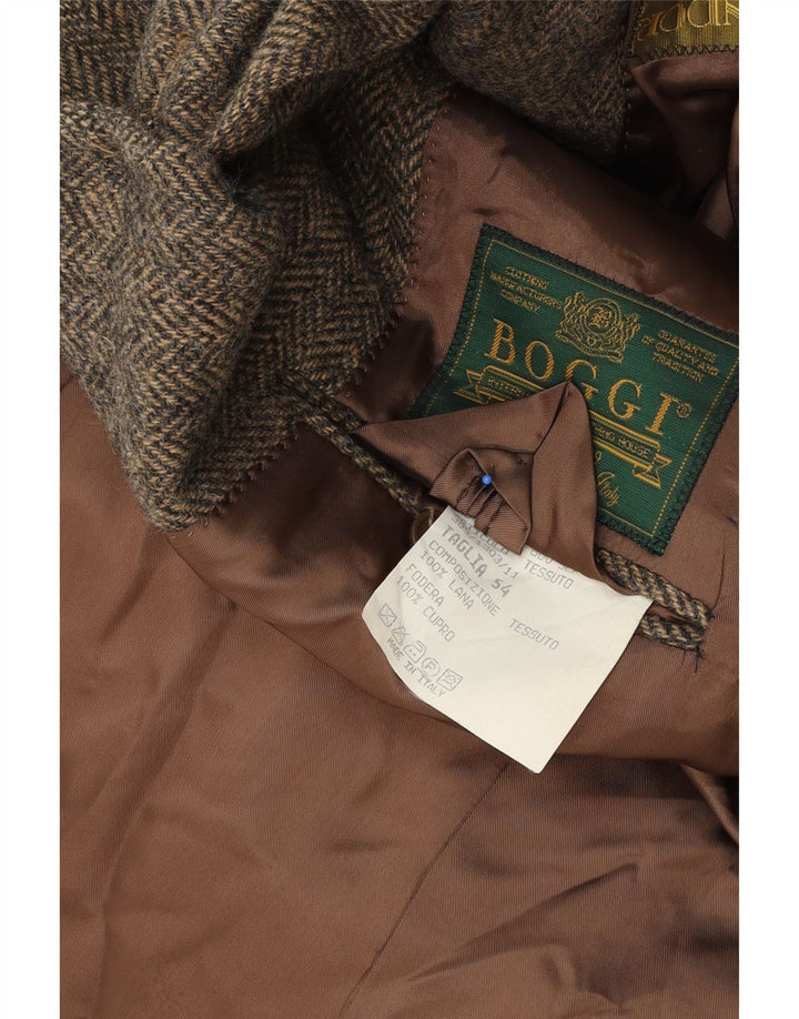 Boggi Ανδρικό μπουφάν σακάκι με 3 κουμπιά IT 54 2XL Γκρι μαλλί ψαροκόκαλο