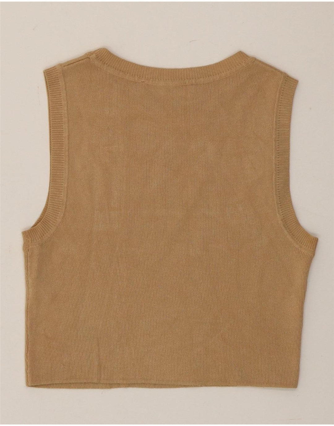 Zara Γυναικείο γιλέκο Crop Tank Top UK 12 μεσαία καφέ βισκόζη