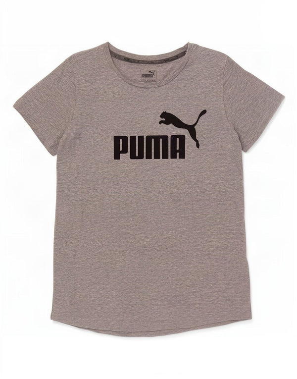 Γυναικείο γραφικό μπλουζάκι Puma τοπ UK 14 Μεγάλο βαμβακερό γκρι φλύκταινα