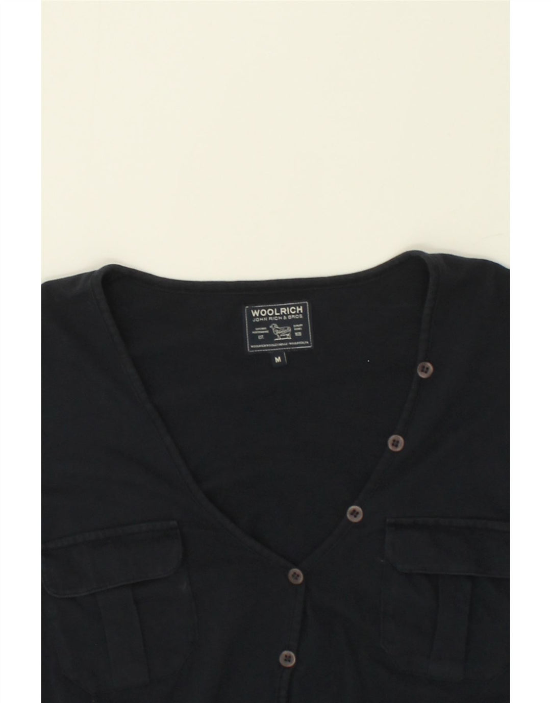WOOLRICH Womens Basic Dress UK 14 Medium Navy Blue Cotton Vintage Woolrich and Second-Hand Woolrich from Messina Hembry 