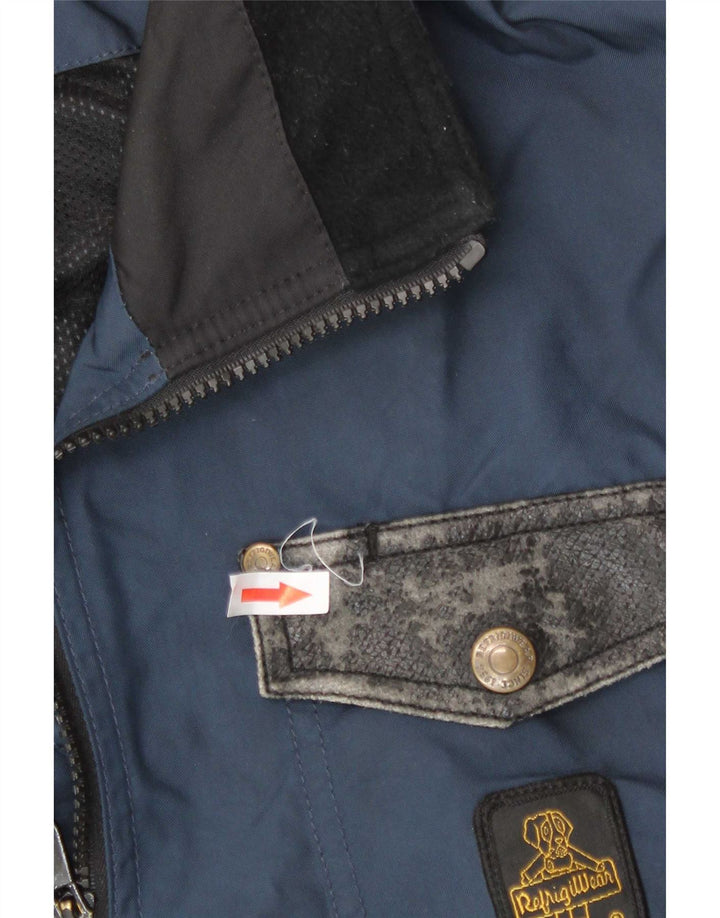 Ανδρικό μπουφάν βροχής Refrigiwear UK 36 Small Navy Blue Colorblock Πολυαμίδιο