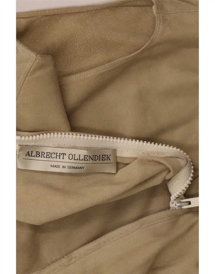 Vintage γυναικεία σουέτ μπλούζα τοπ UK 10 Small Beige