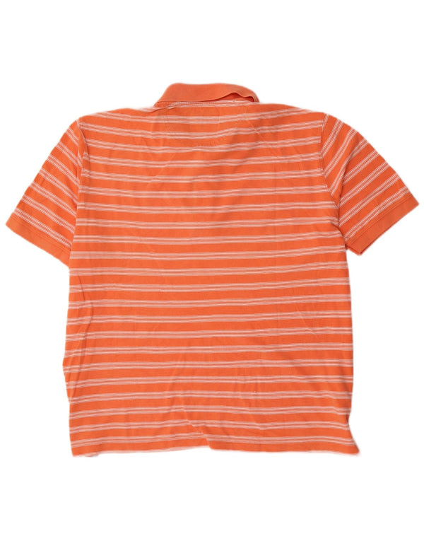 Ανδρικό μπλουζάκι πόλο Massimo Dutti 2XL πορτοκαλί ριγέ