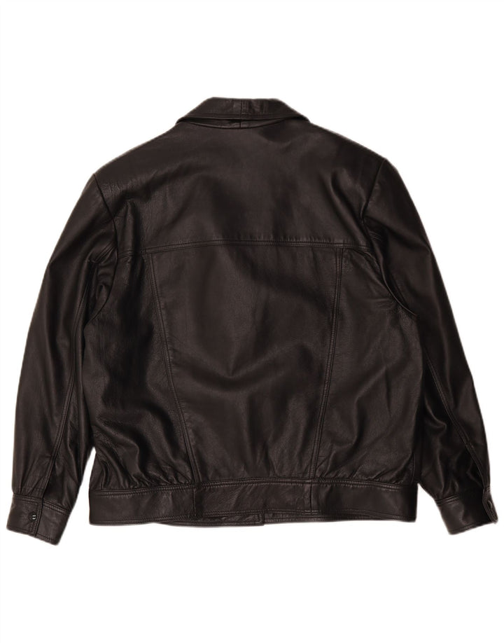 Vintage Γυναικείο Δερμάτινο Μπουφάν UK 18 XL Μαύρο