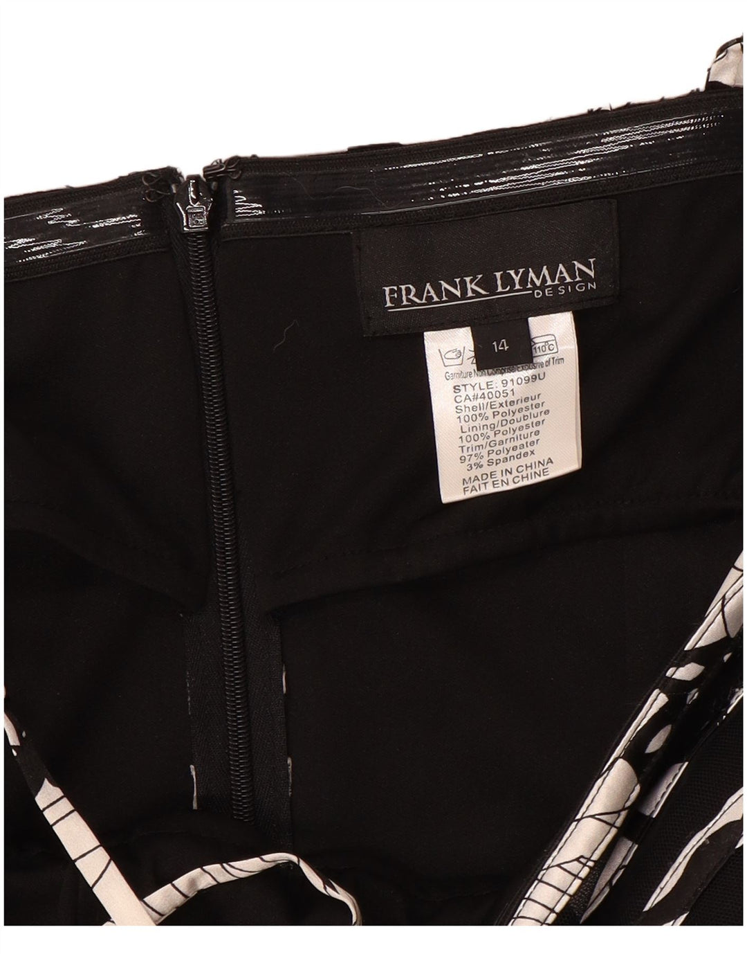FRANK LYMAN Γυναικείο Slip Dress UK 14 Medium μαύρο ριγέ πολυεστέρα