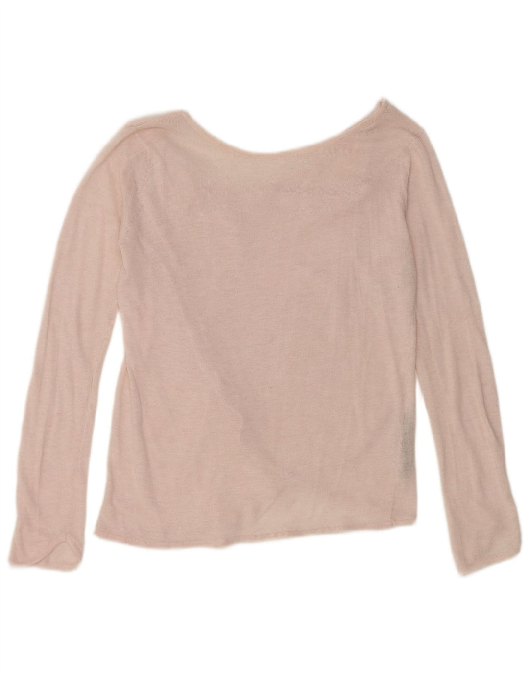 Zara Γυναικείο πουλόβερ με λαιμόκαυμα UK 12 Medium Pink Polyester