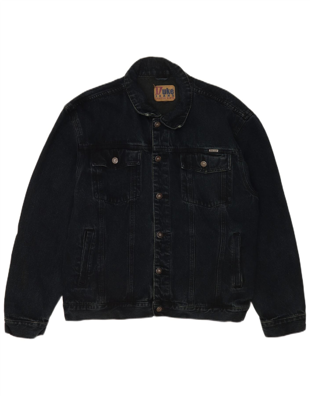 Duke Ανδρικό Τζιν Μπουφάν UK 42 XL Navy Blue Cotton Classic