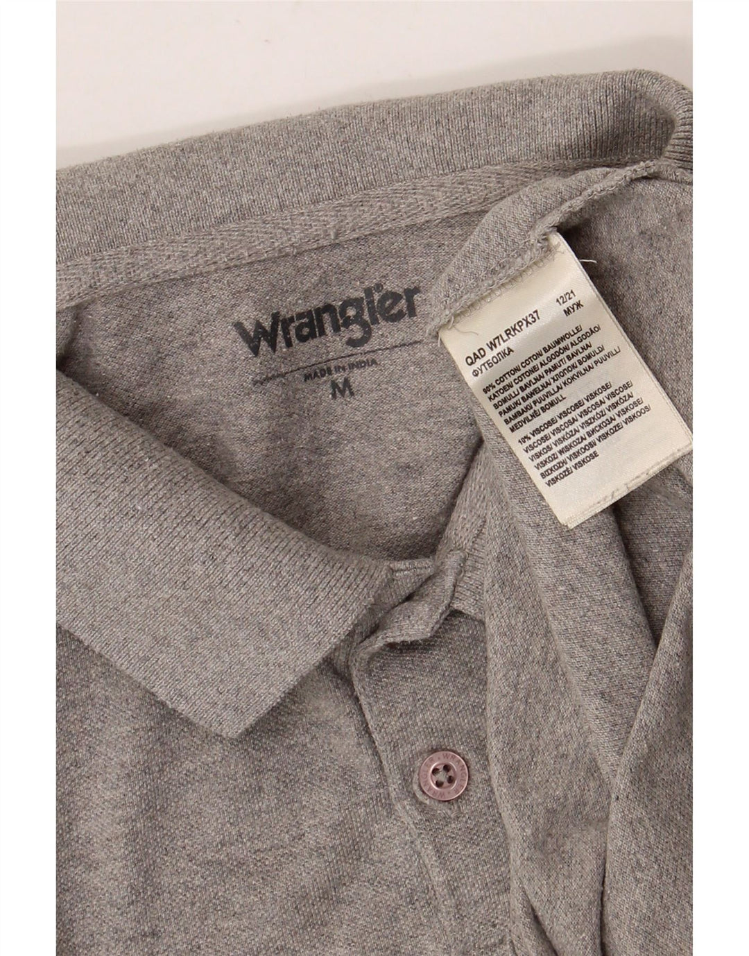 Ανδρικό πουκάμισο πόλο WRANGLER, βαμβακερό μεσαίο γκρι
