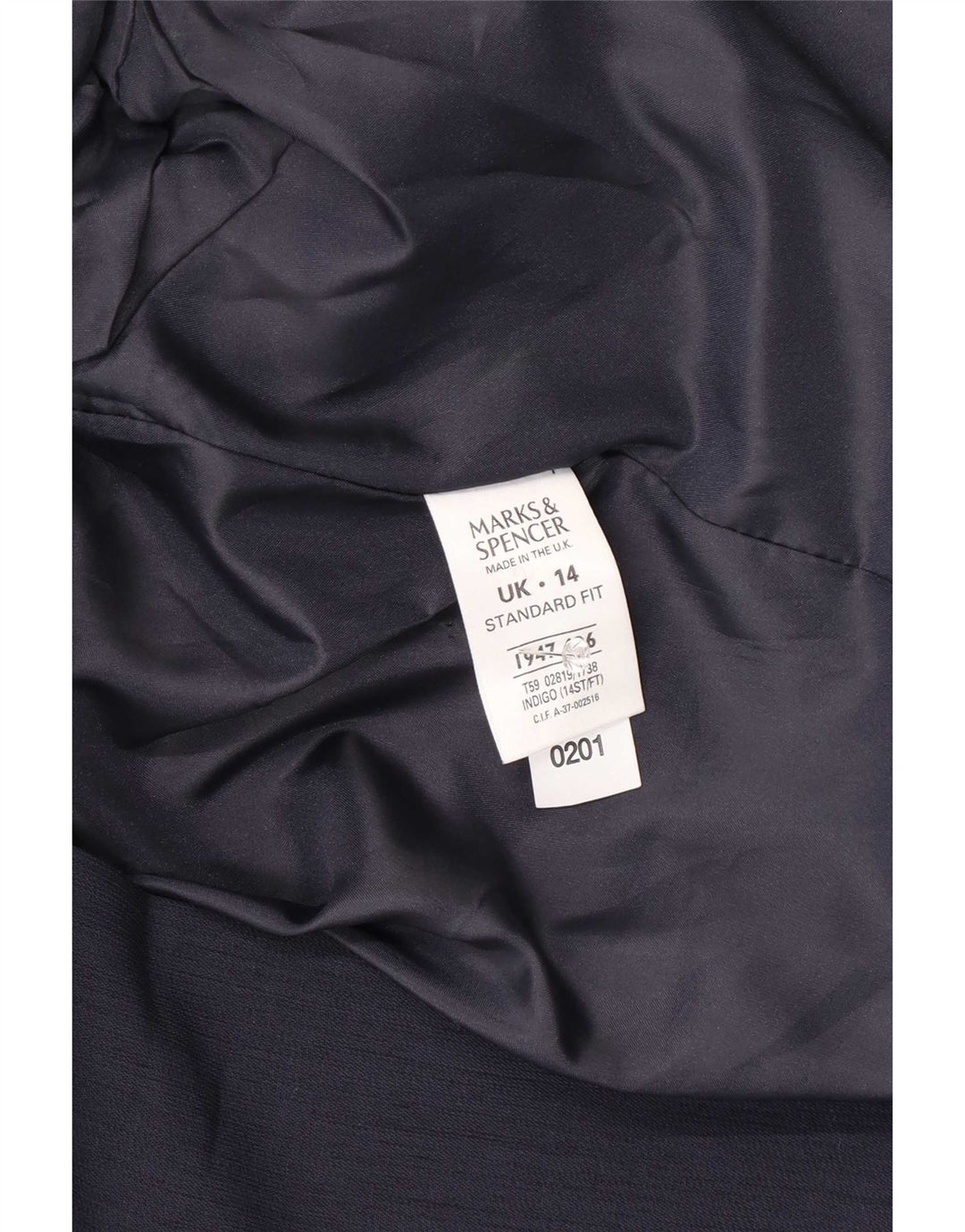 Marks & Spencer Γυναικείο σακάκι UK 14 Large Navy Blue Polyester
