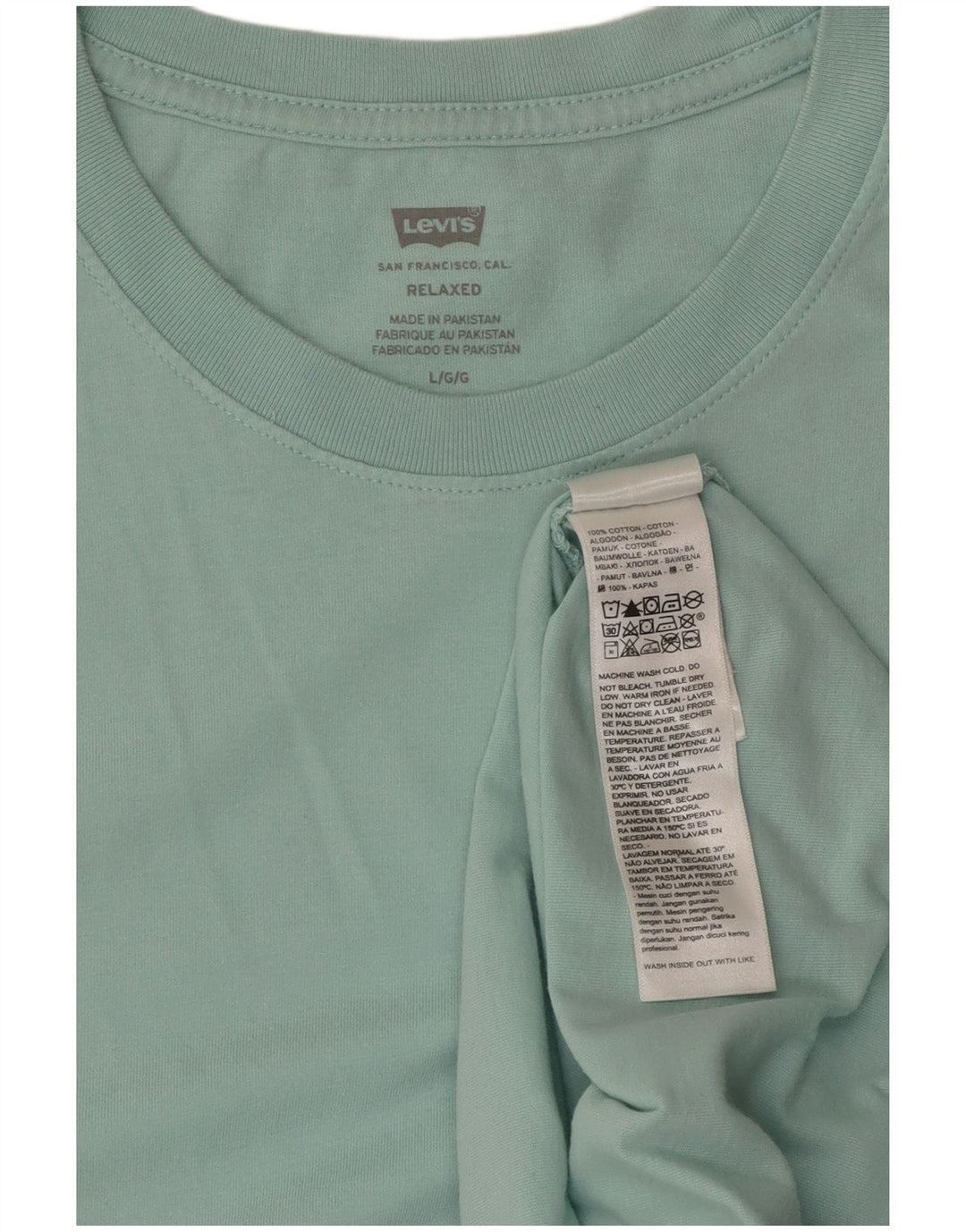 Ανδρικό μπλουζάκι LEVI'S Relaxed Top μεγάλο τιρκουάζ βαμβακερό