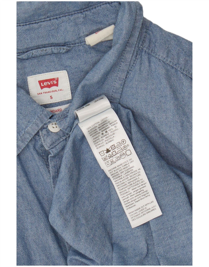 Ανδρικό πουκάμισο Levi's Standard με κοντό μανίκι μικρό μπλε βαμβακερό