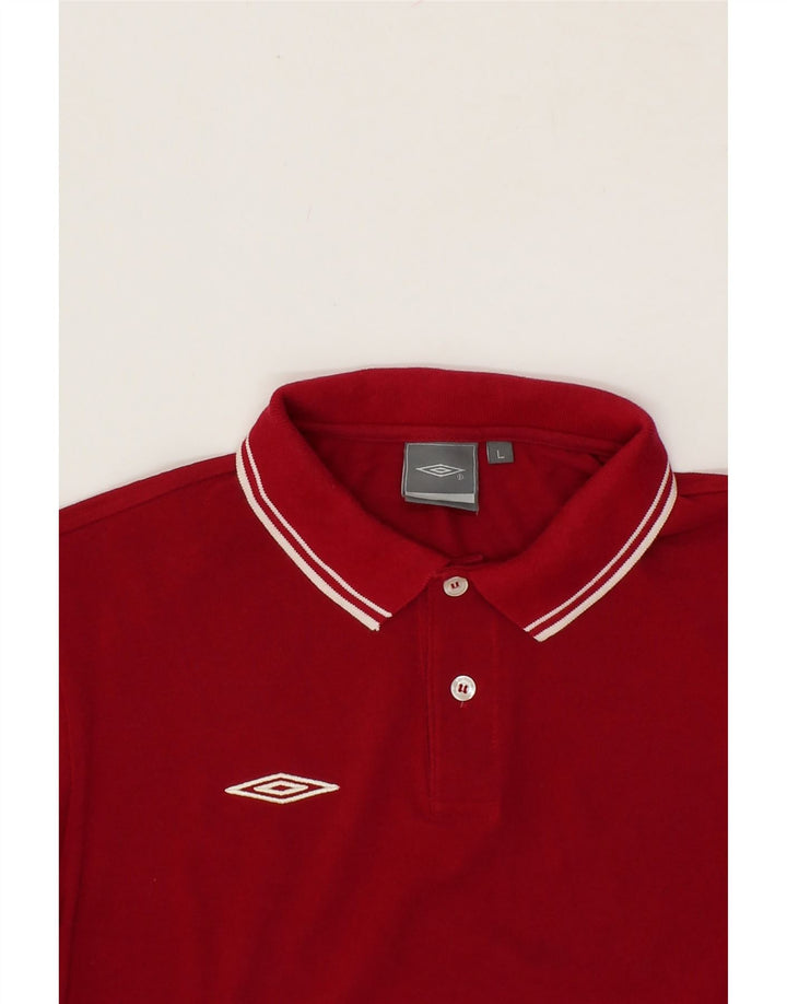 UMBRO Mens Polo Shirt Large Red Cotton Vintage Umbro and Second-Hand Umbro from Messina Hembry 