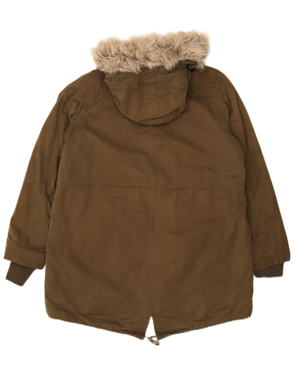 FAT FACE Γυναικείο μπουφάν Parka με κουκούλα UK 16 Large Khaki Polyester