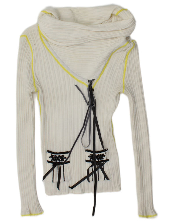 Γυναικείο πουλόβερ TRICOAT CHIC Crop Roll Neck Jumper IT 42 Medium White