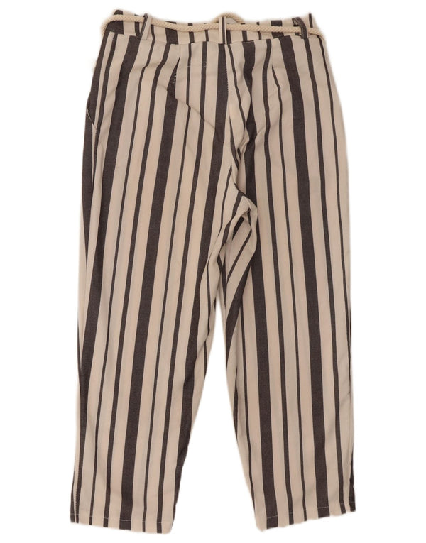 CHARRO Γυναικείο καθημερινό παντελόνι με καρφίτσες Small W26 L25 Λευκό βαμβακερό ριγέ