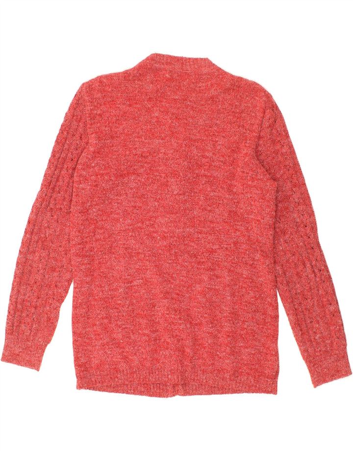 VINTAGE Womens Cardigan Sweater UK 12 Medium Red Vintage Vintage and Second-Hand Vintage from Messina Hembry 