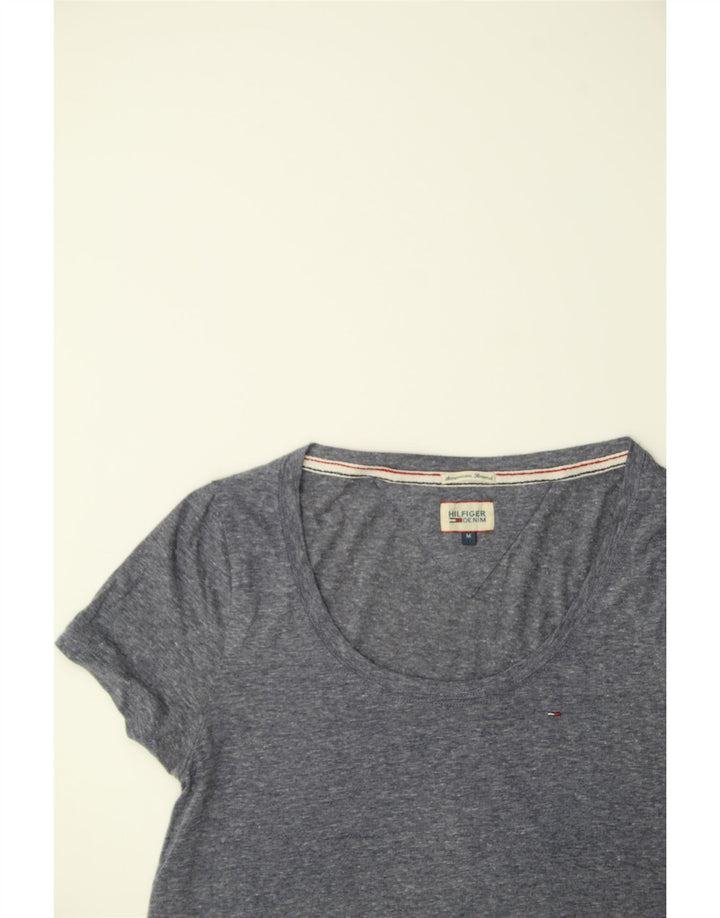 TOMMY HILFIGER Womens T-Shirt Top UK 12 Medium Grey Flecked Vintage Tommy Hilfiger and Second-Hand Tommy Hilfiger from Messina Hembry 